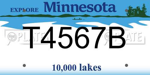 T4567B Minnesota License Plate