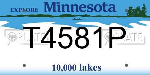 T4581P Minnesota License Plate