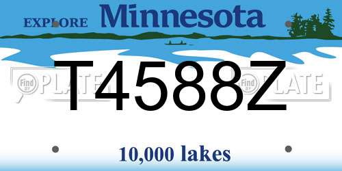 T4588Z Minnesota License Plate
