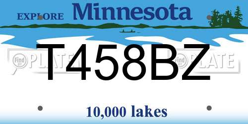 T458BZ Minnesota License Plate