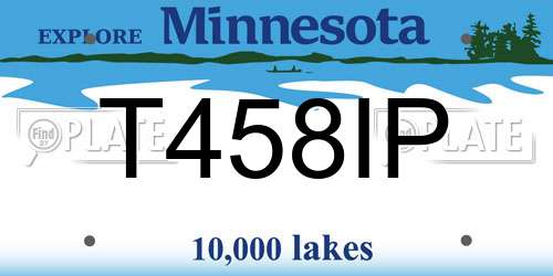 T458IP Minnesota License Plate