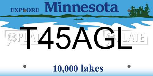 T45AGL Minnesota License Plate