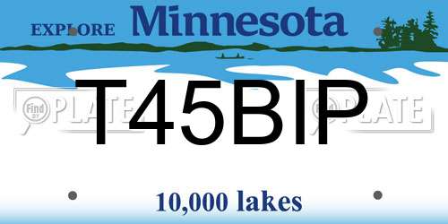 T45BIP Minnesota License Plate