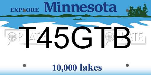 T45GTB Minnesota License Plate