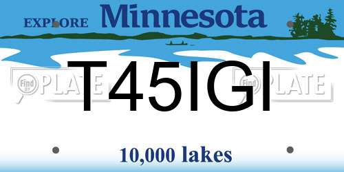 T45IGI Minnesota License Plate