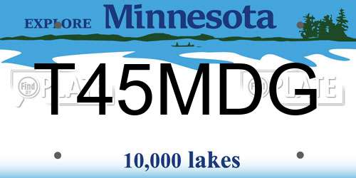 T45MDG Minnesota License Plate