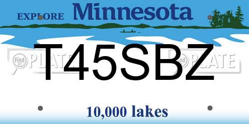 T45SBZ Minnesota License Plate