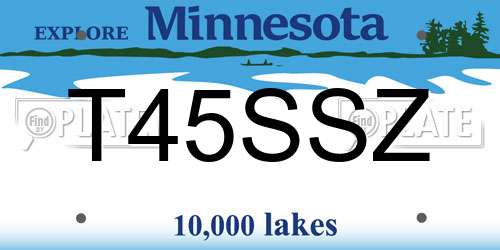 T45SSZ Minnesota License Plate
