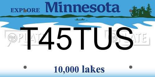 T45TUS Minnesota License Plate