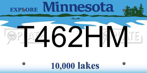 T462HM Minnesota License Plate