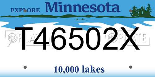 T46502X Minnesota License Plate