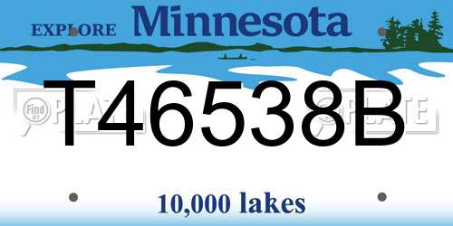 T46538B Minnesota License Plate