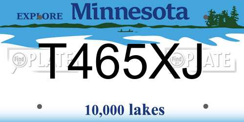 T465XJ Minnesota License Plate