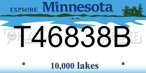 T46838B Minnesota License Plate