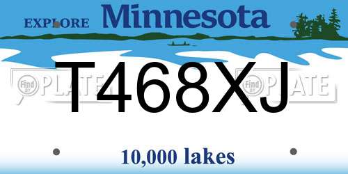 T468XJ Minnesota License Plate