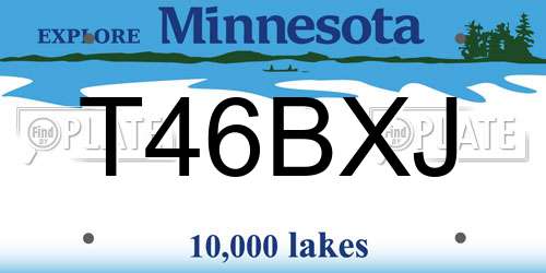 T46BXJ Minnesota License Plate