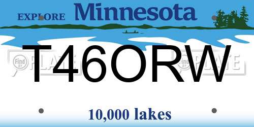 T46ORW Minnesota License Plate