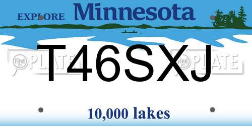 T46SXJ Minnesota License Plate