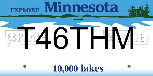 T46THM Minnesota License Plate