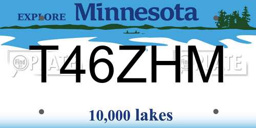 T46ZHM Minnesota License Plate