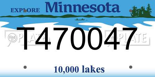 T470047 Minnesota License Plate