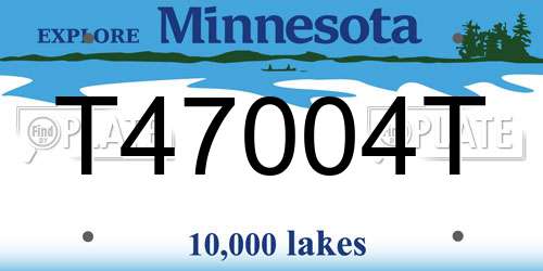 T47004T Minnesota License Plate