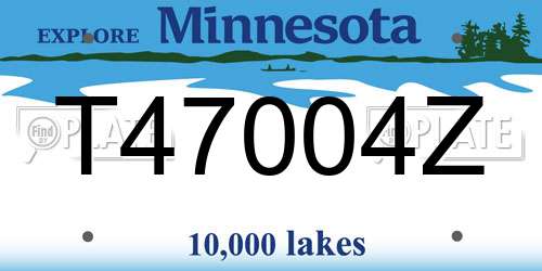T47004Z Minnesota License Plate