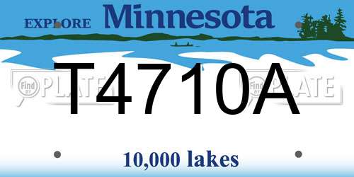 T4710A Minnesota License Plate