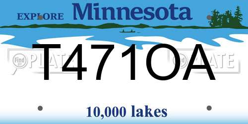 T471OA Minnesota License Plate