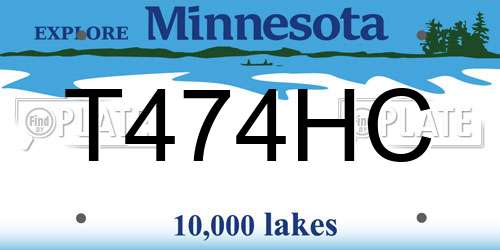 T474HC Minnesota License Plate