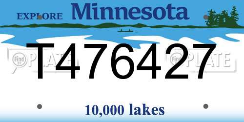 T476427 Minnesota License Plate