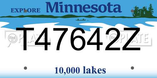 T47642Z Minnesota License Plate