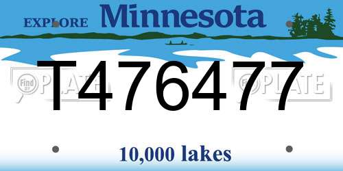 T476477 Minnesota License Plate