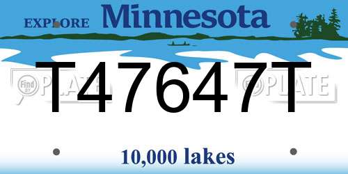 T47647T Minnesota License Plate
