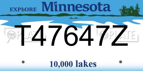 T47647Z Minnesota License Plate
