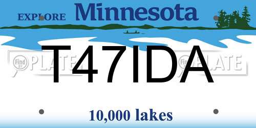 T47IDA Minnesota License Plate