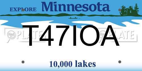 T47IOA Minnesota License Plate