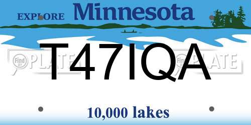 T47IQA Minnesota License Plate