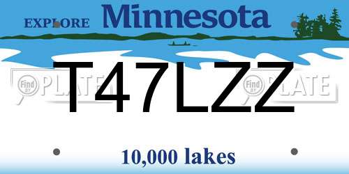T47LZZ Minnesota License Plate
