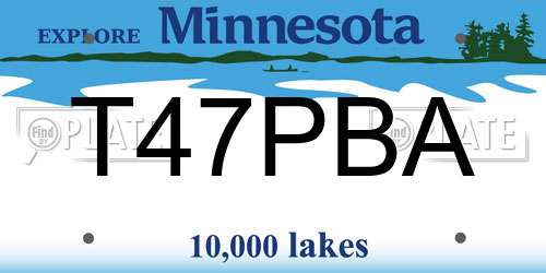 T47PBA Minnesota License Plate