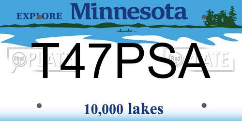 T47PSA Minnesota License Plate
