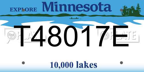 T48017E Minnesota License Plate