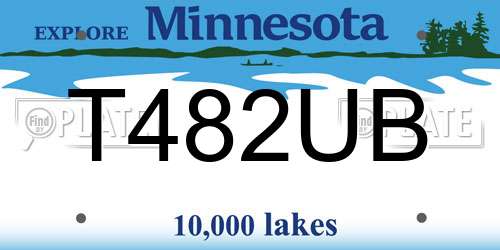 T482UB Minnesota License Plate