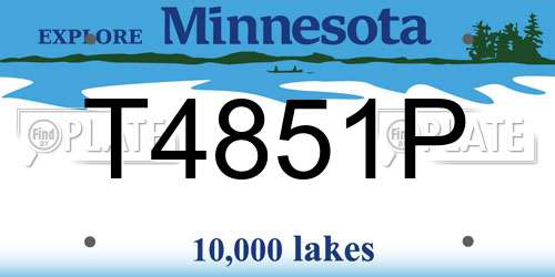 T4851P Minnesota License Plate