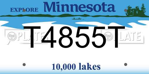 T4855T Minnesota License Plate