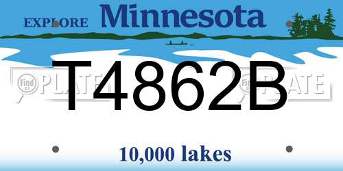 T4862B Minnesota License Plate