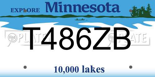 T486ZB Minnesota License Plate