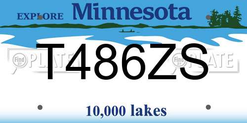 T486ZS Minnesota License Plate