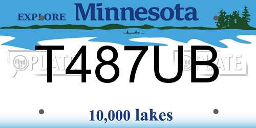 T487UB Minnesota License Plate