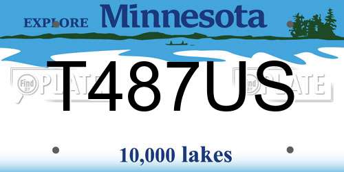 T487US Minnesota License Plate